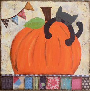 12 x 12 Pumpkin with Cat