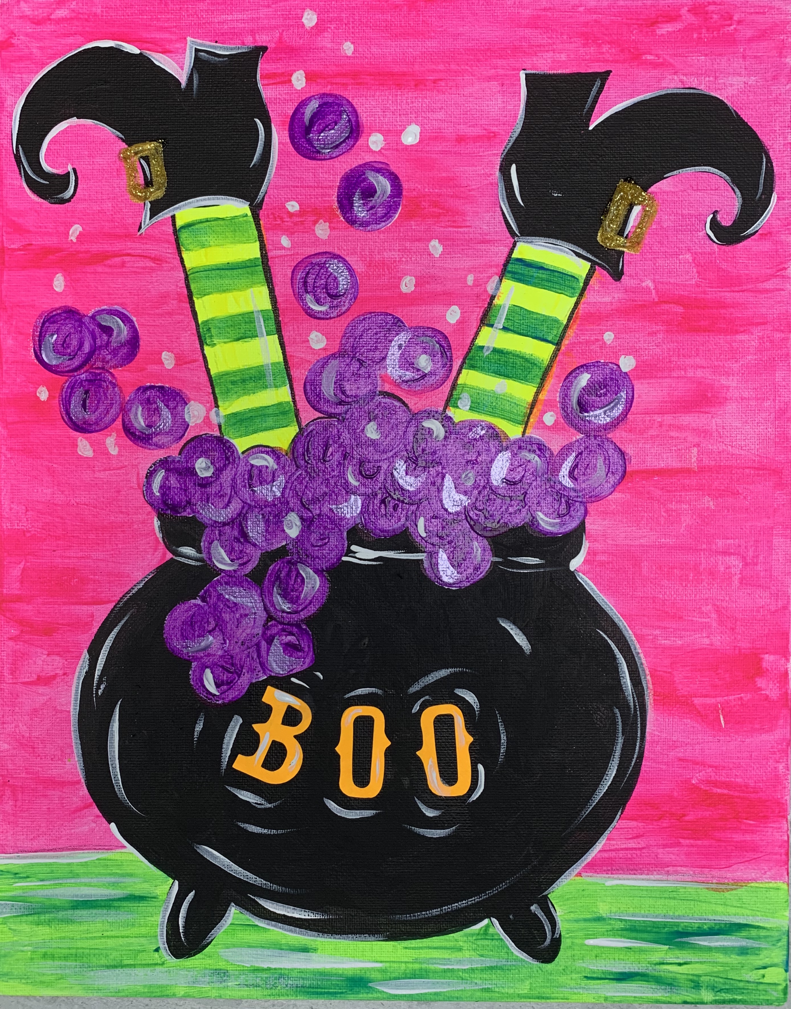 11 x 14 Witch feet in caldron