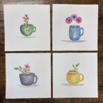 Watercolor Wednesday-Mugs with flowers